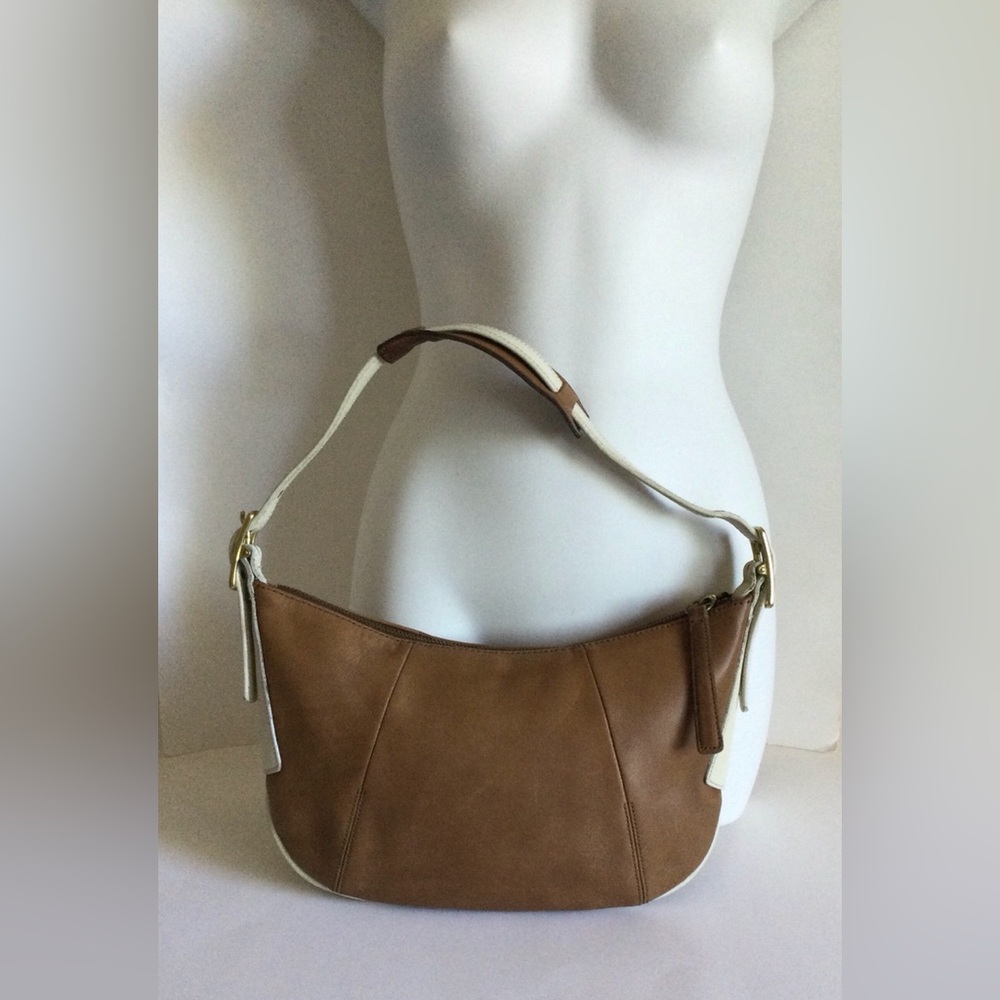 Vintage Coach Y2K Shoulder Bag Brown Leather Fortune Cookie 9214 Hobo Handbag - Picture 3 of 16